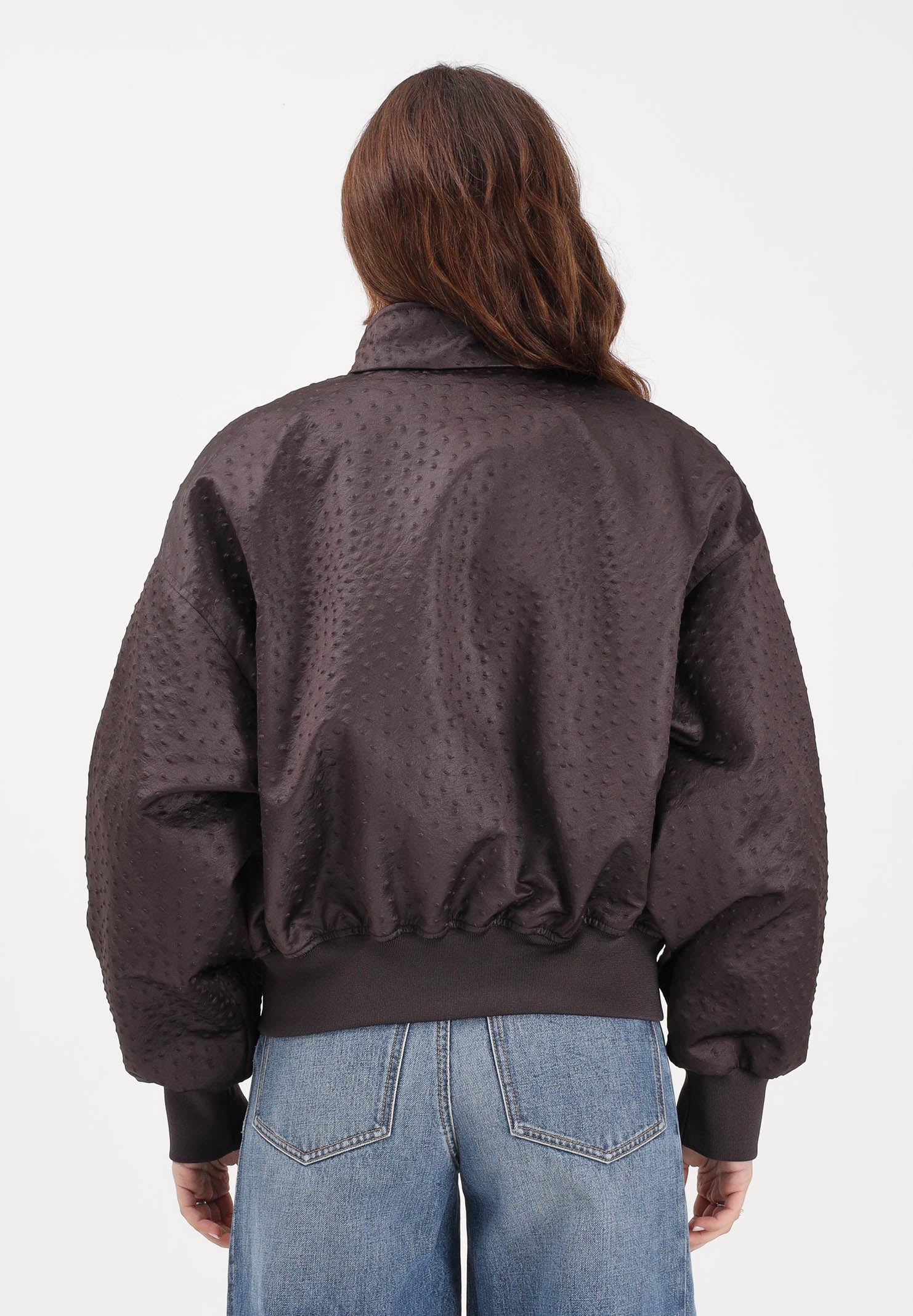 ELISABETTA FRANCHI Bomber marrone da donna in taffettà GB06D63E2 EV9 ELISABETTA FRANCHI 