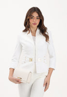 ELISABETTA FRANCHI Giacca avorio da donna con cinturini laterali GI20261E2 360 ELISABETTA FRANCHI 