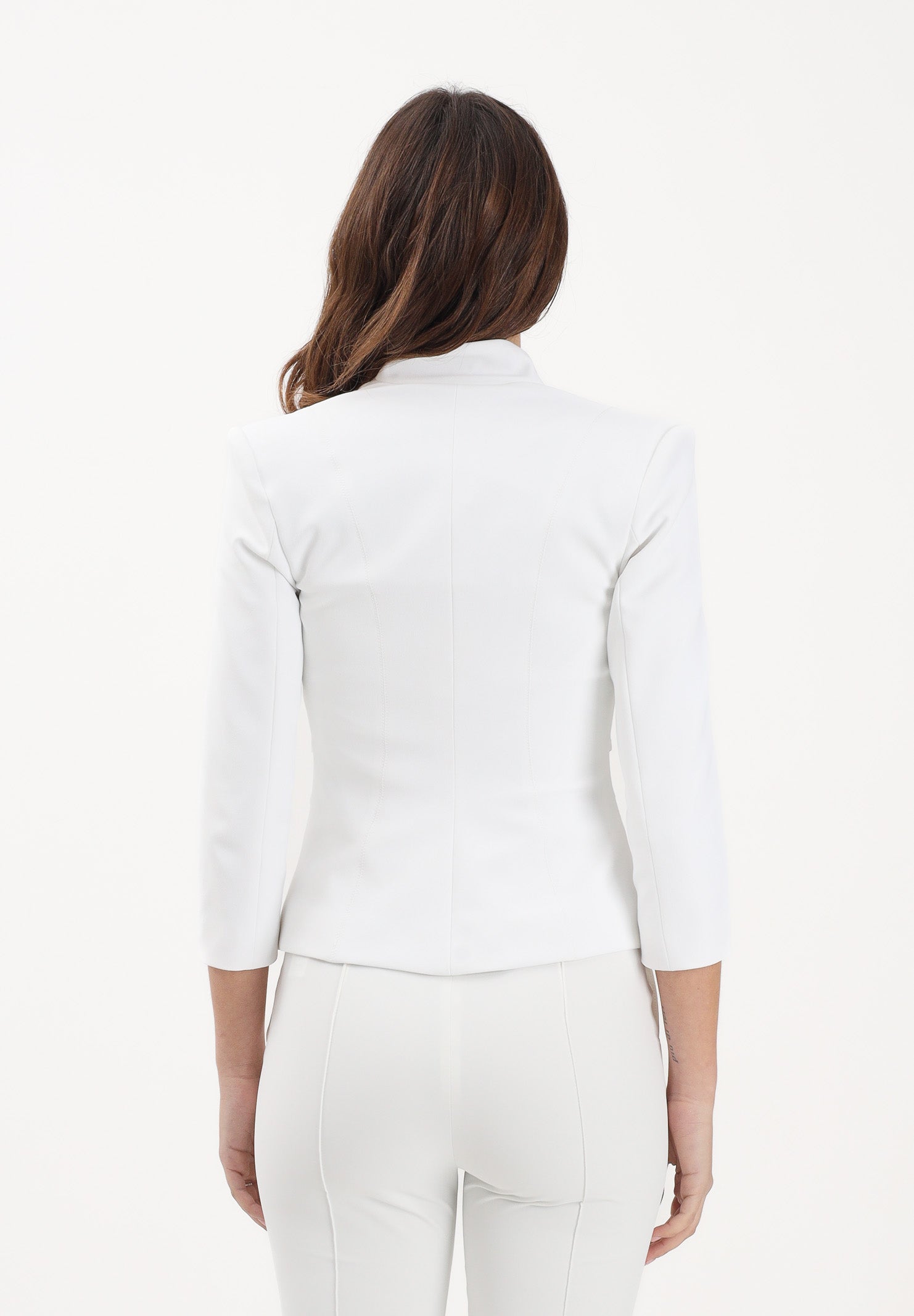 ELISABETTA FRANCHI Giacca avorio da donna con cinturini laterali GI20261E2 360 ELISABETTA FRANCHI 