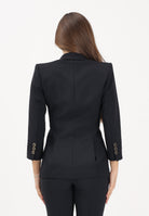 ELISABETTA FRANCHI Giacca monopetto nera da donna con dettagli logo GI21561E2 110 ELISABETTA FRANCHI 