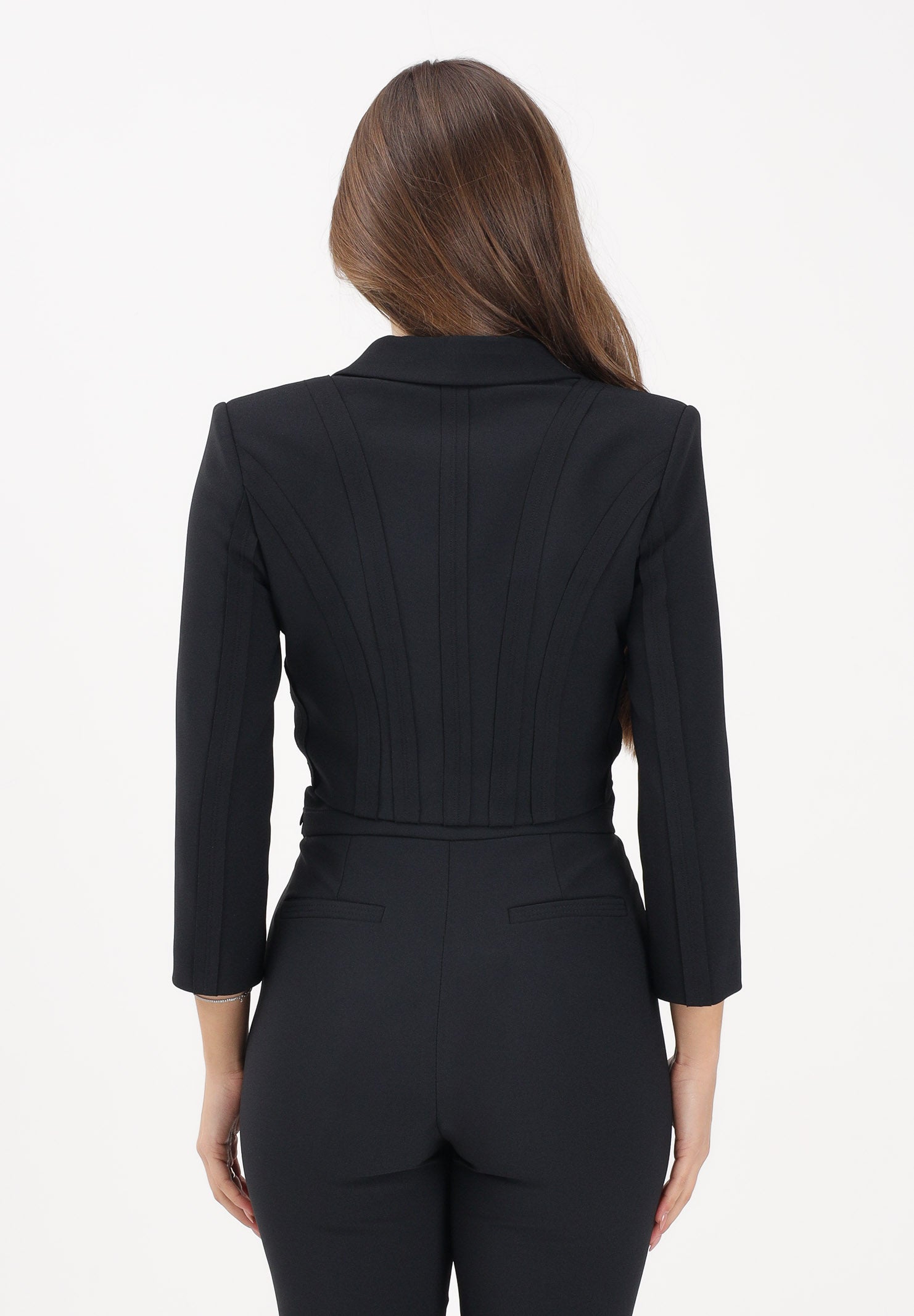 ELISABETTA FRANCHI Giacca crop nera da donna GI22261E2 110 ELISABETTA FRANCHI 