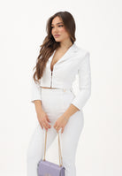 ELISABETTA FRANCHI Giacca crop avorio da donna GI22261E2 360 ELISABETTA FRANCHI 