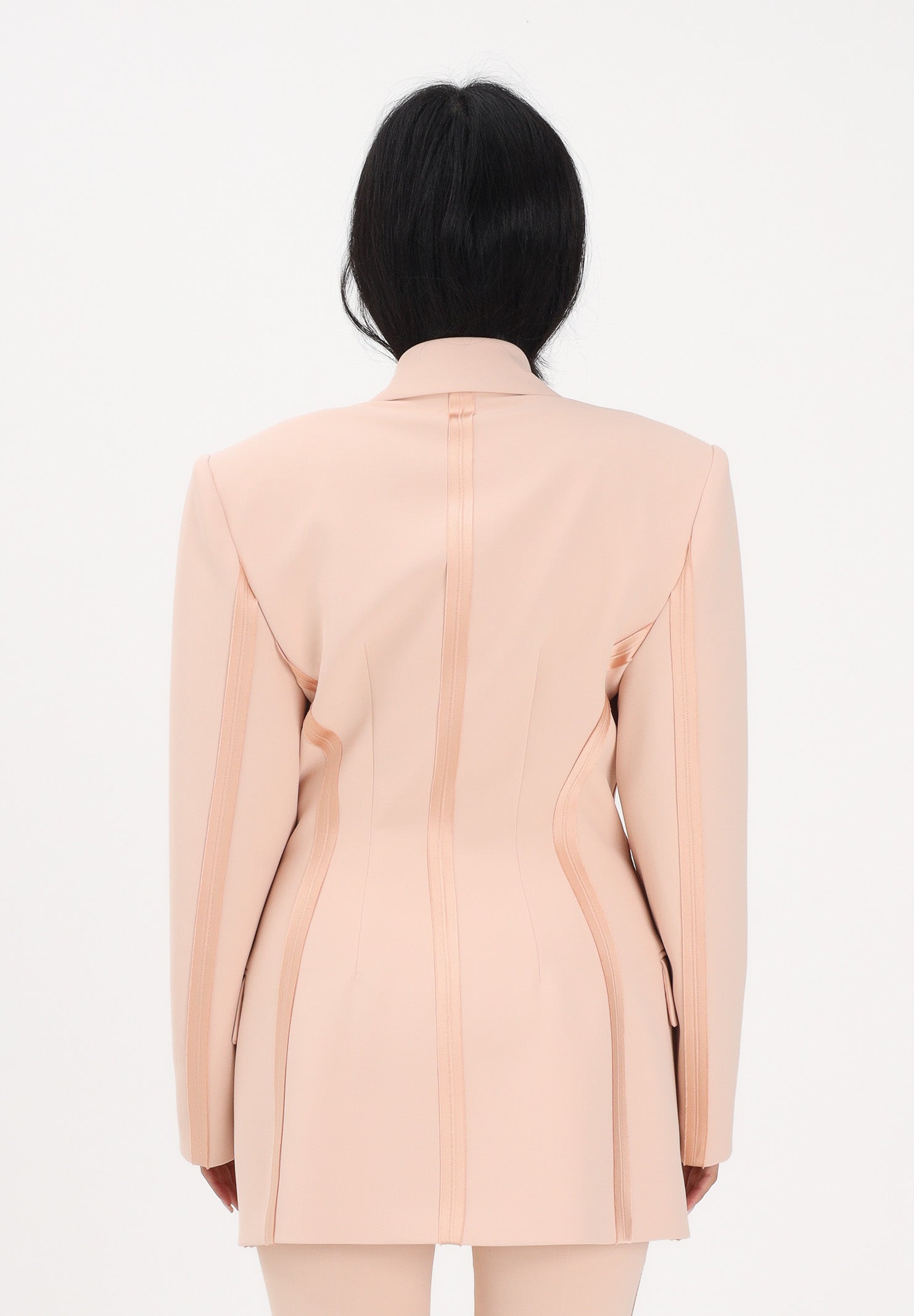 ELISABETTA FRANCHI Giacca doppiopetto nude da donna in crêpe leggero e raso GI24163E2 EA1 ELISABETTA FRANCHI 