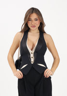 ELISABETTA FRANCHI Gilet nero da donna con cut-out bicolore GL00461E2 685 ELISABETTA FRANCHI 