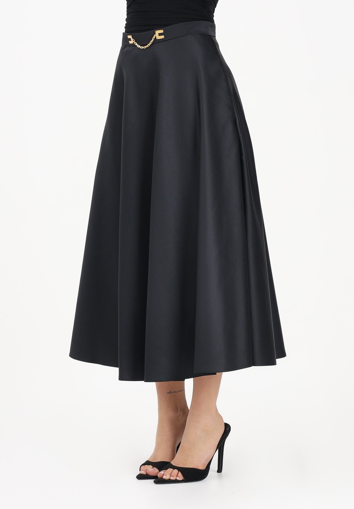ELISABETTA FRANCHI Gonna midi nera da donna GO15661E2 110 ELISABETTA FRANCHI 