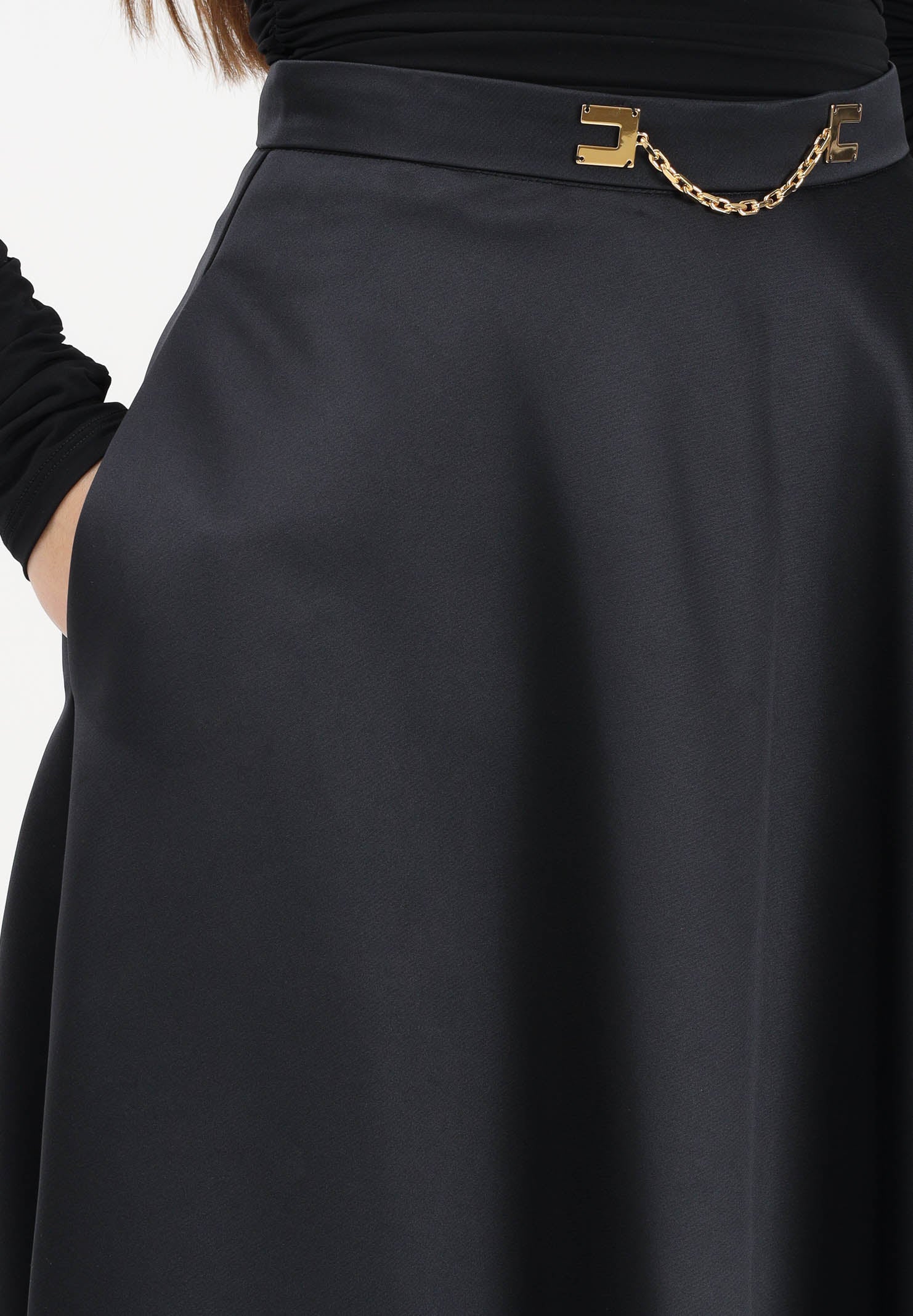 ELISABETTA FRANCHI Gonna midi nera da donna GO15661E2 110 ELISABETTA FRANCHI 