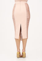 ELISABETTA FRANCHI Gonna midi nude da donna con frange GO18163E2 EA1 ELISABETTA FRANCHI 