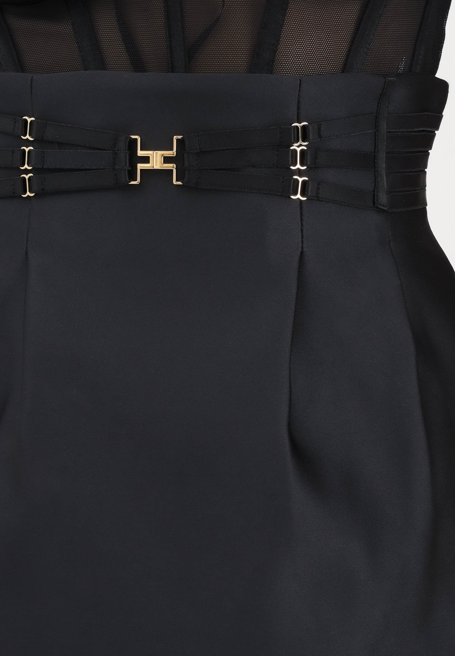 ELISABETTA FRANCHI Gonna corta nera da donna con elastici GO18962E2 110 ELISABETTA FRANCHI 