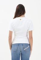 ELISABETTA FRANCHI T-shirt a manica corta bianca da donna con applicazioni di bottoni decorativi MA00461E2 270 ELISABETTA FRANCHI 