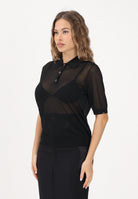 ELISABETTA FRANCHI Polo a manica corta nera da donna con reggiseno MK80B61E2 110 ELISABETTA FRANCHI 