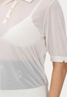 ELISABETTA FRANCHI Polo a manica corta avorio da donna con reggiseno MK80B61E2 360 ELISABETTA FRANCHI 