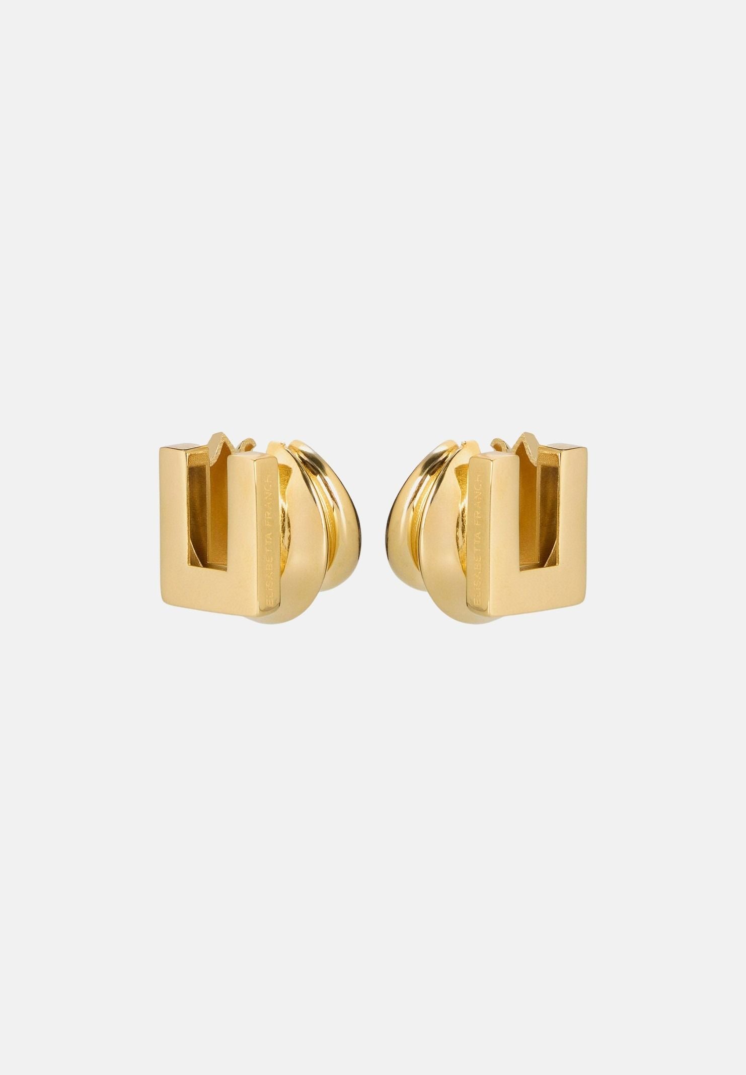 ELISABETTA FRANCHI Orecchini oro da donna con logo inciso OR05B61E2 U95 ELISABETTA FRANCHI 