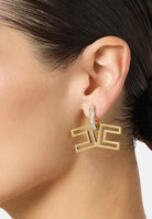 ELISABETTA FRANCHI Orecchini oro da donna con pavé di strass<BR/> OR31A61E2 U95 ELISABETTA FRANCHI 