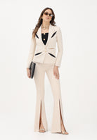 ELISABETTA FRANCHI Pantalone elegante burro da donna con cut-out e spacchi PA15961E2 E84 ELISABETTA FRANCHI 