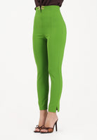 ELISABETTA FRANCHI Pantalone elegante verde da donna con dettagli logo<BR/> PA16361E2 EV3 ELISABETTA FRANCHI 