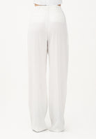 ELISABETTA FRANCHI Pantalone elegante avorio da donna con logo charm PA16761E2 360 ELISABETTA FRANCHI 