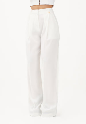 ELISABETTA FRANCHI Pantalone elegante avorio da donna con logo charm PA16761E2 360 ELISABETTA FRANCHI 
