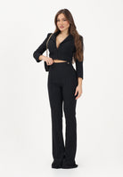 ELISABETTA FRANCHI Pantalone elegante nero da donna in doppio crêpe stretch PA16961E2 110 ELISABETTA FRANCHI 