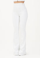 ELISABETTA FRANCHI Pantalone elegante avorio da donna in doppio crêpe stretch PA16961E2 360 ELISABETTA FRANCHI 