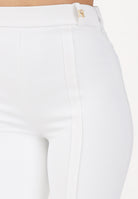 ELISABETTA FRANCHI Pantalone elegante avorio da donna in doppio crêpe stretch PA16961E2 360 ELISABETTA FRANCHI 