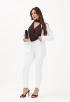 ELISABETTA FRANCHI Pantalone elegante avorio da donna con logo ricamato PA17061E2 360 ELISABETTA FRANCHI 