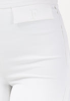 ELISABETTA FRANCHI Pantalone elegante avorio da donna con logo ricamato PA17061E2 360 ELISABETTA FRANCHI 