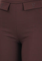 ELISABETTA FRANCHI Pantalone elegante cacao da donna con logo ricamato PA17061E2 644 ELISABETTA FRANCHI 