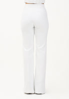 ELISABETTA FRANCHI Pantalone elegante avorio da donna con logo ricamato<BR/> PA17161E2 360 ELISABETTA FRANCHI 