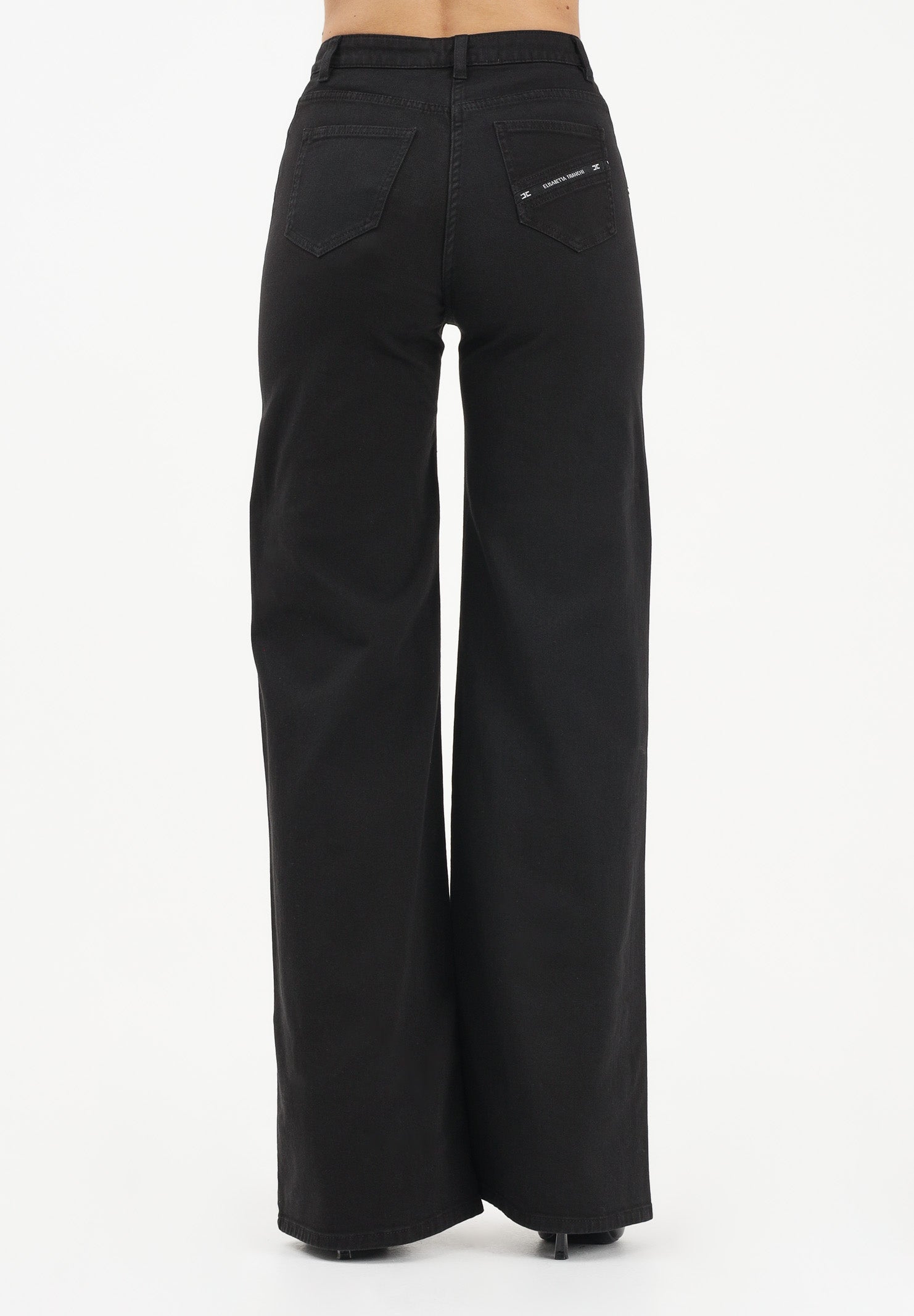 ELISABETTA FRANCHI Jeans a palazzo nero da donna PJ23N61E2 110 ELISABETTA FRANCHI 