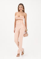 ELISABETTA FRANCHI Top nude da donna in crêpe leggero e raso RG01562E2EA1 EA1 ELISABETTA FRANCHI 