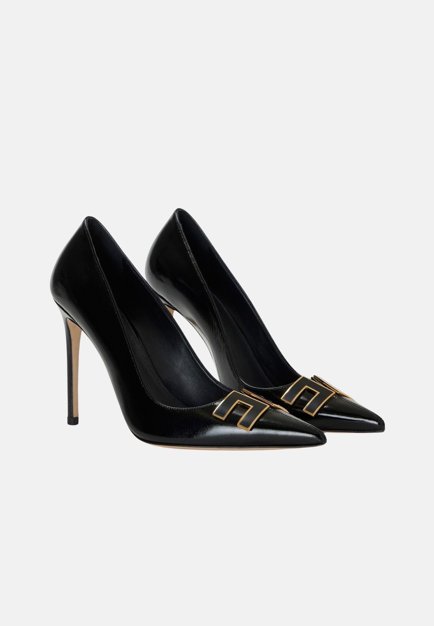 ELISABETTA FRANCHI Decollete nere da donna con dettaglio logo SA14B61E2 110 ELISABETTA FRANCHI 