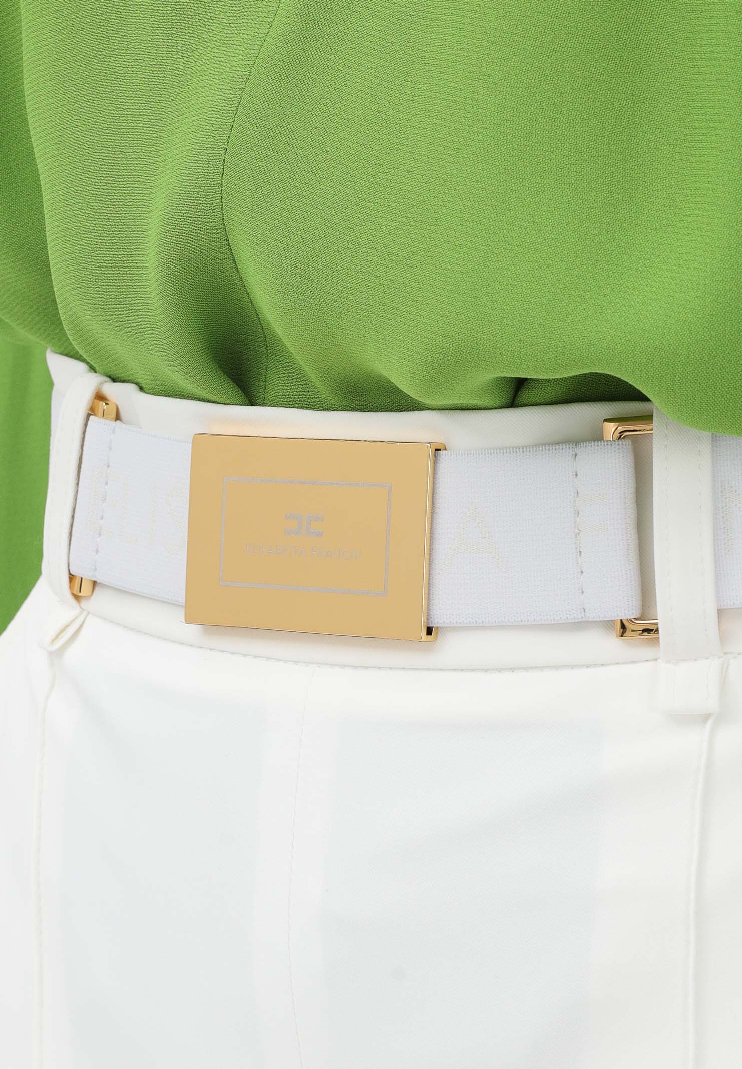ELISABETTA FRANCHI Shorts avorio da donna con cintura SH00861E2 360 ELISABETTA FRANCHI 