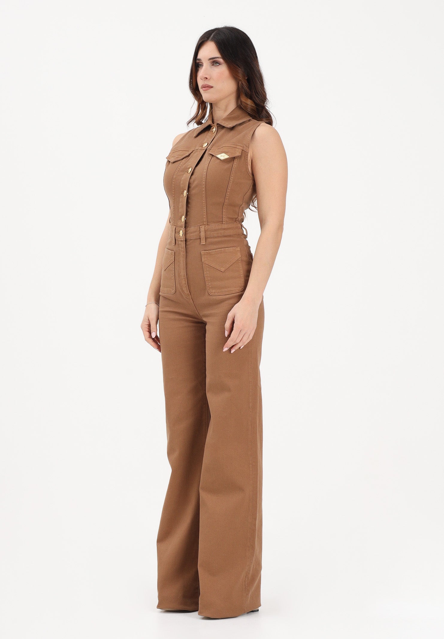 ELISABETTA FRANCHI Tuta in denim cuoio da donna TJ45N61E2 AI6 ELISABETTA FRANCHI 