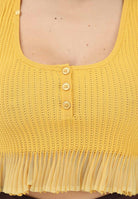 ELISABETTA FRANCHI Canotta gialla da donna in maglia à jour TK74B61E2 EV4 ELISABETTA FRANCHI 