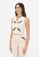 ELISABETTA FRANCHI Top burro da donna con cut-out bicolore<BR/> TO04761E2 E84 ELISABETTA FRANCHI 