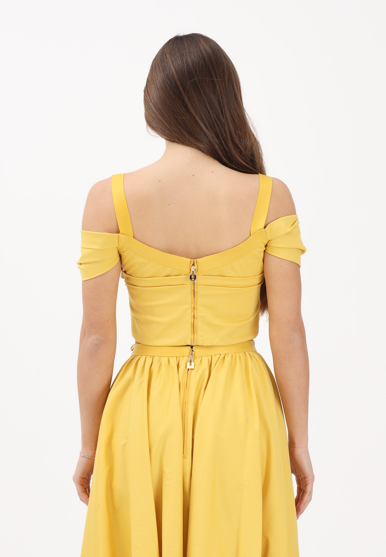 ELISABETTA FRANCHI Top giallo da donna con collana TO04861E2 EV4 ELISABETTA FRANCHI 