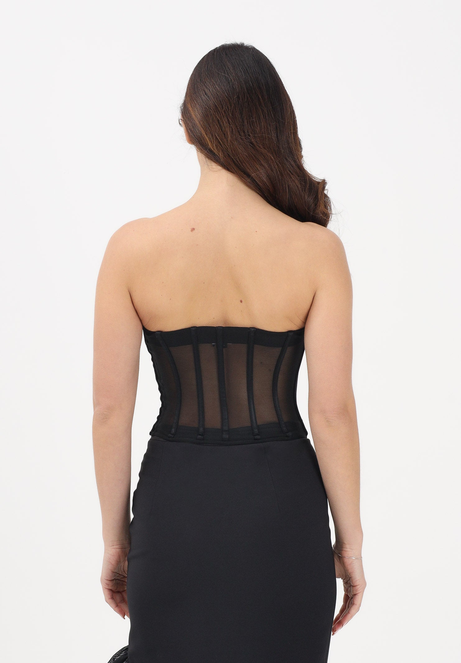 ELISABETTA FRANCHI Corpetto nero da donna in tulle TO05162E2 110 ELISABETTA FRANCHI 