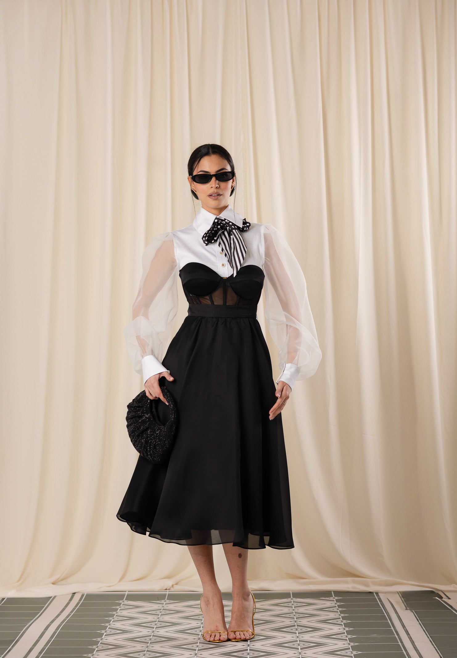 ELISABETTA FRANCHI Corpetto nero da donna in tulle TO05162E2 110 ELISABETTA FRANCHI 