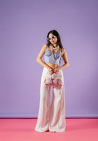 ELISABETTA FRANCHI Corpetto blu da donna con motivo a righe bianche TO05362E2 019 ELISABETTA FRANCHI 