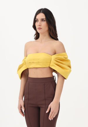 ELISABETTA FRANCHI Top elegante giallo da donna a fiocco TO05662E2 EV4 ELISABETTA FRANCHI 