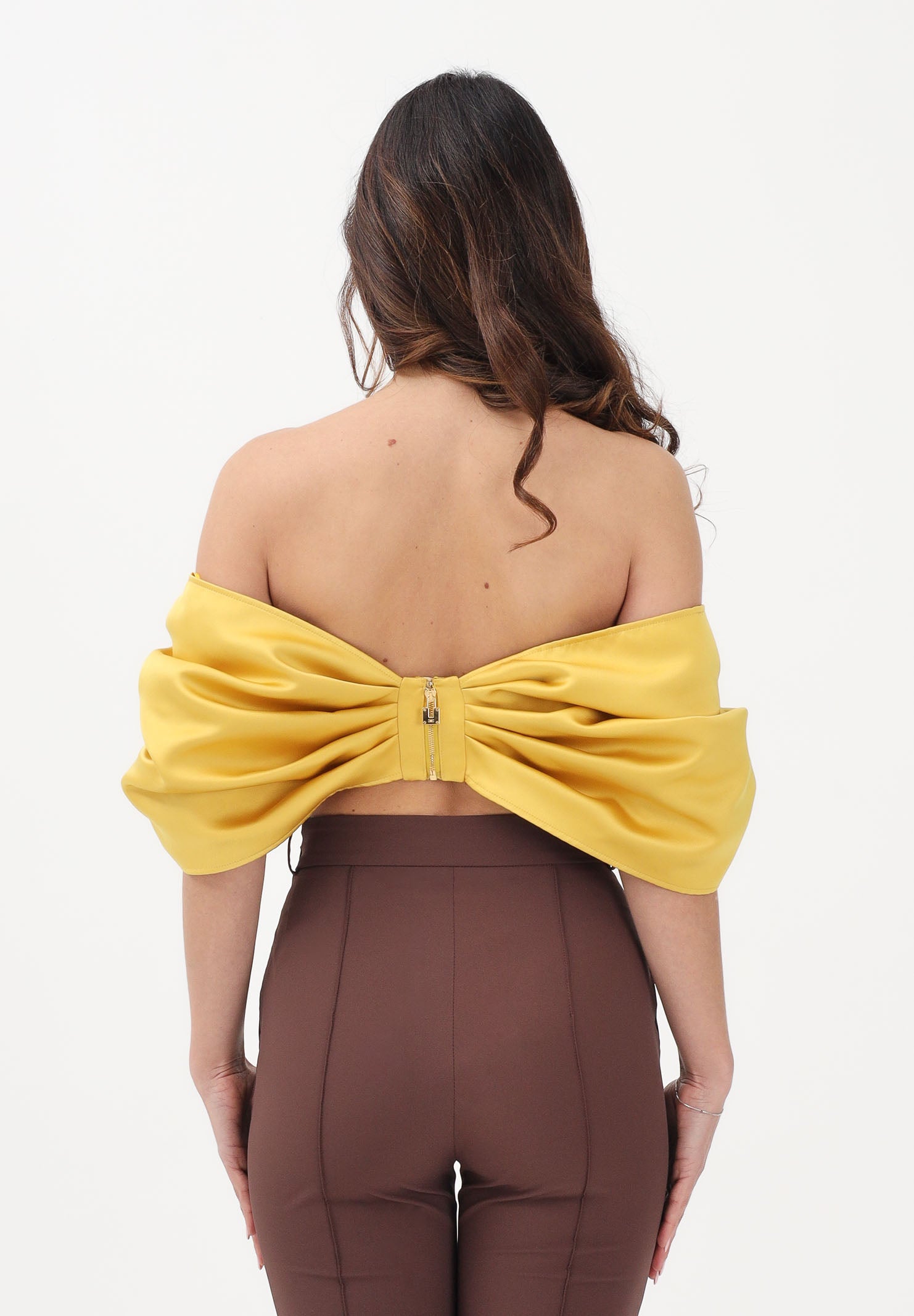 ELISABETTA FRANCHI Top elegante giallo da donna a fiocco TO05662E2 EV4 ELISABETTA FRANCHI 
