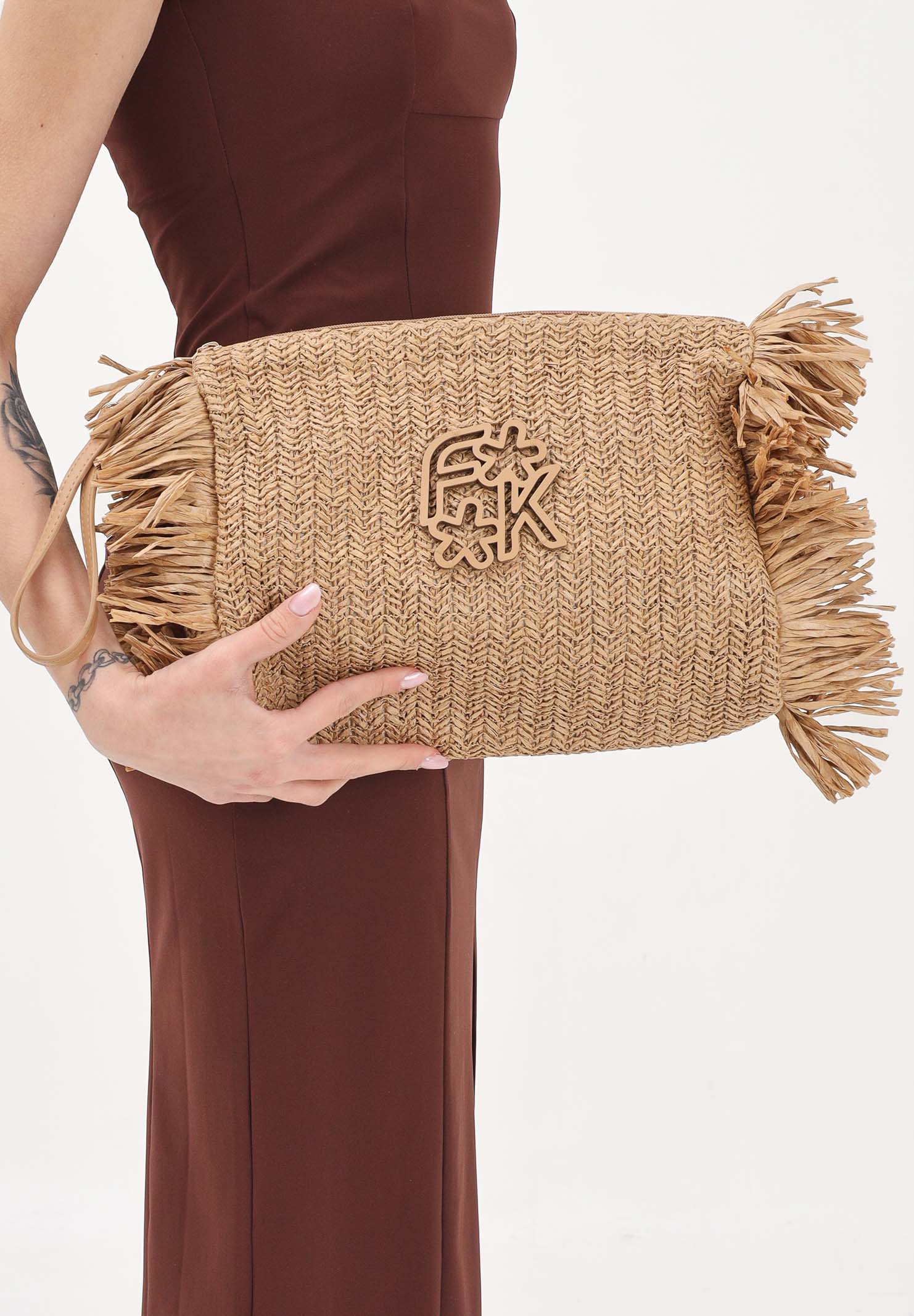 F**K Pochette in rafia beige da donna FA26-SW0050BG . F**K 