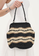 F**K Pochette a mano in rafia beige e nera da donna FA26-SW0065BK . F**K 