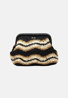 F**K Pochette a mano in rafia beige e nera da donna FA26-SW0065BK . F**K 