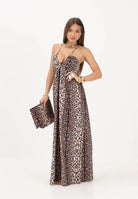 F**K abito lungo mare Vestito Lungo Donna F**K  fantasia animalier nei toni marrone, beige e nero donna. FK26-SW0135X02 . F**K 