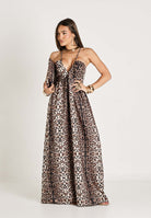F**K abito lungo mare Vestito Lungo Donna F**K  fantasia animalier nei toni marrone, beige e nero donna. FK26-SW0135X02 . F**K 