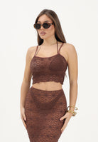 F**K Top marrone da donna realizzato in pizzo lavorato FK26-SW0207BN . F**K 
