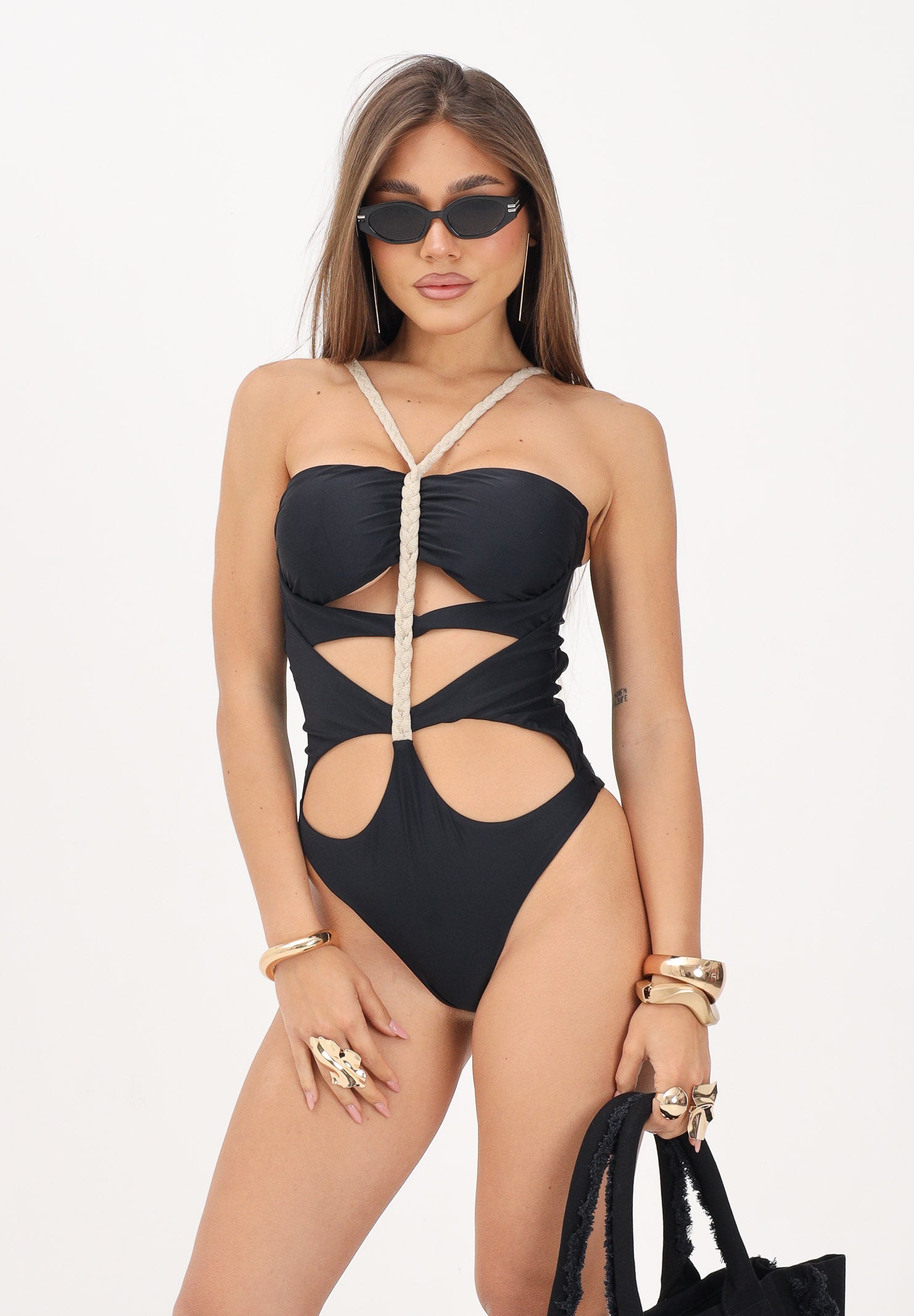 F**K costume da bagno intero trikini Black nero donna. FK26-SW0452BK . F**K 