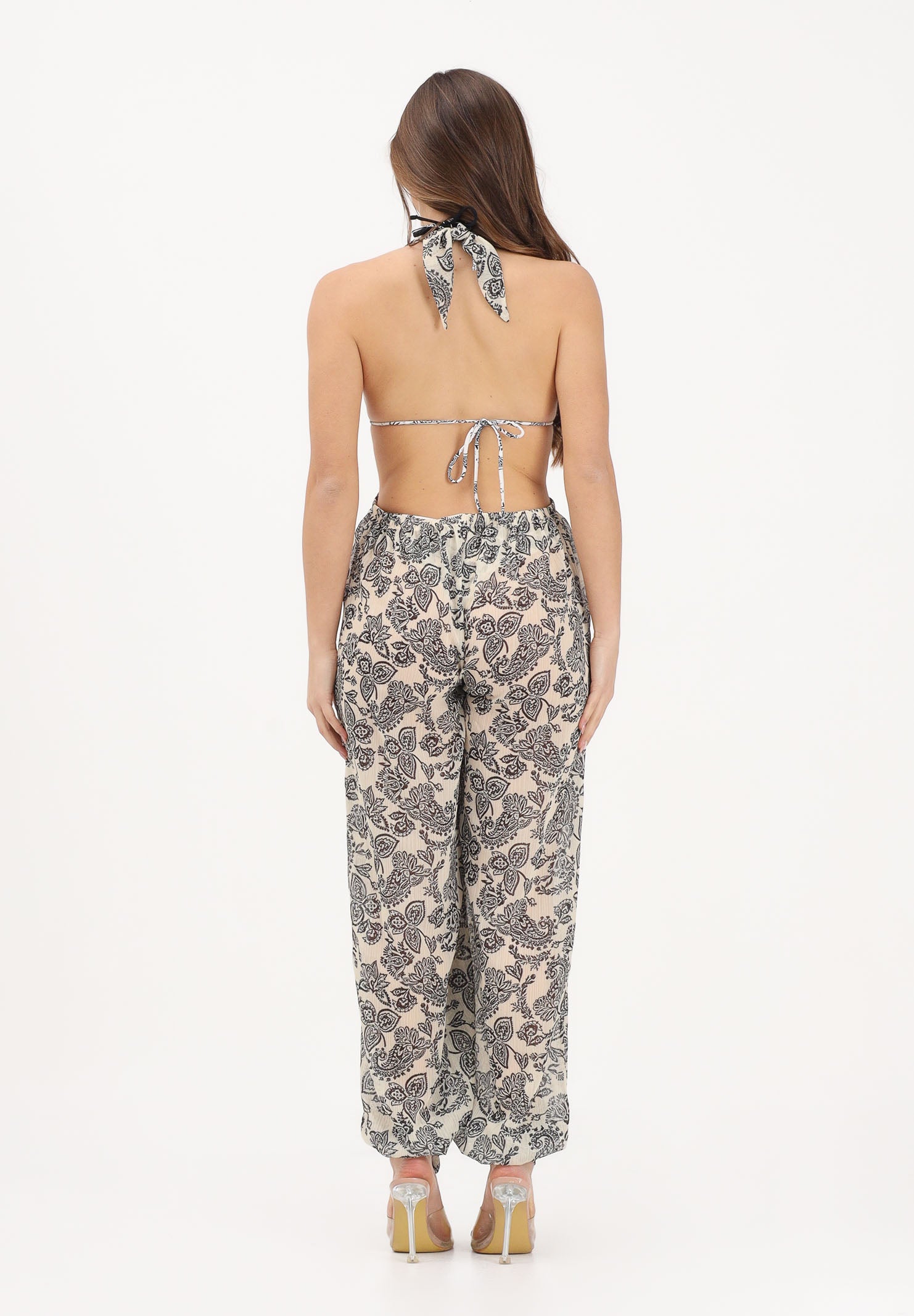F**K Tuta lunga panna da donna con raffinata fantasia floreale FK26-SW0468X36 . F**K 