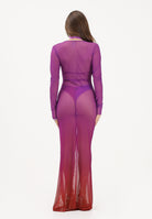 F**K Abito lungo sfumato viola e rosso da donna FK26-SW1858X81 . F**K 